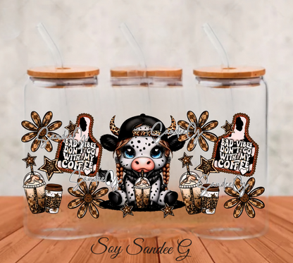 Baby Highland Bad Vibes Cow - UVDTF Wrap for cups/hard surfaces sticker
