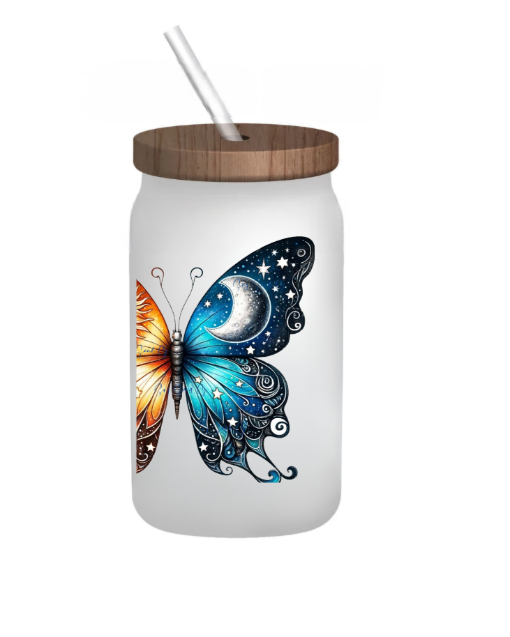 Sun & Moon Butterfly - UVDTF Decal