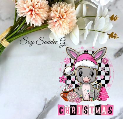 Christmas Donkey - UVDTF Decal for cups/hard surfaces sticker