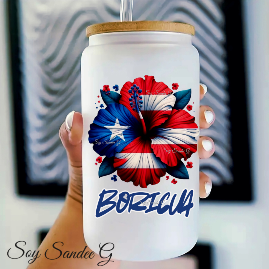 Boricua Hibiscus - UVDTF Decal for cups/hard surfaces sticker