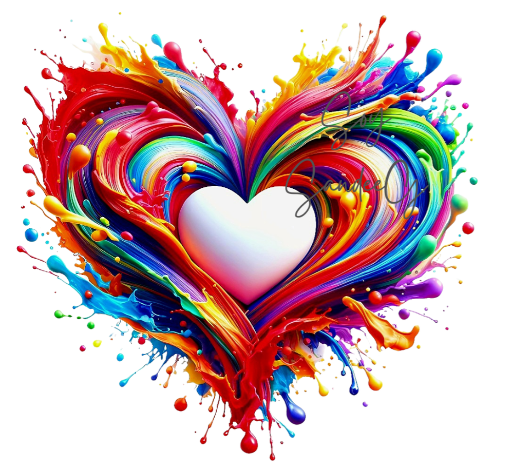 White Centered Heart - UVDTF Decal for cups/hard surfaces sticker