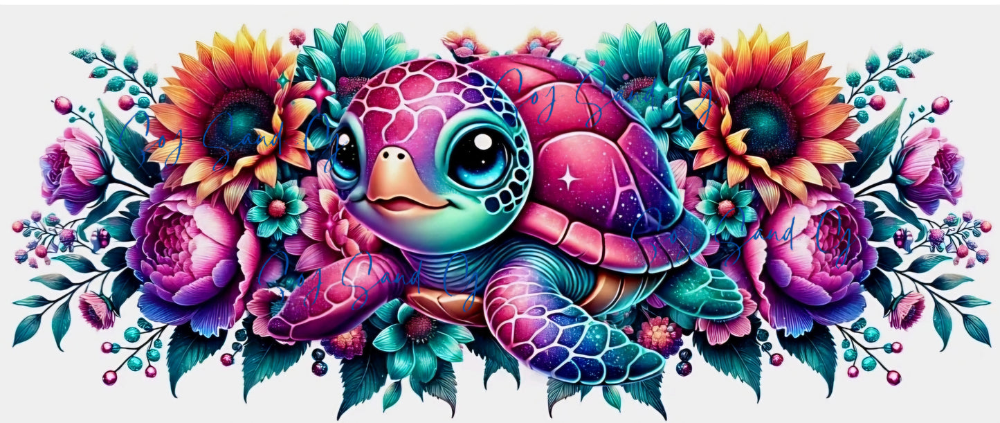 Neon Turtle - UVDTF Wrap for cups/hard surfaces sticker