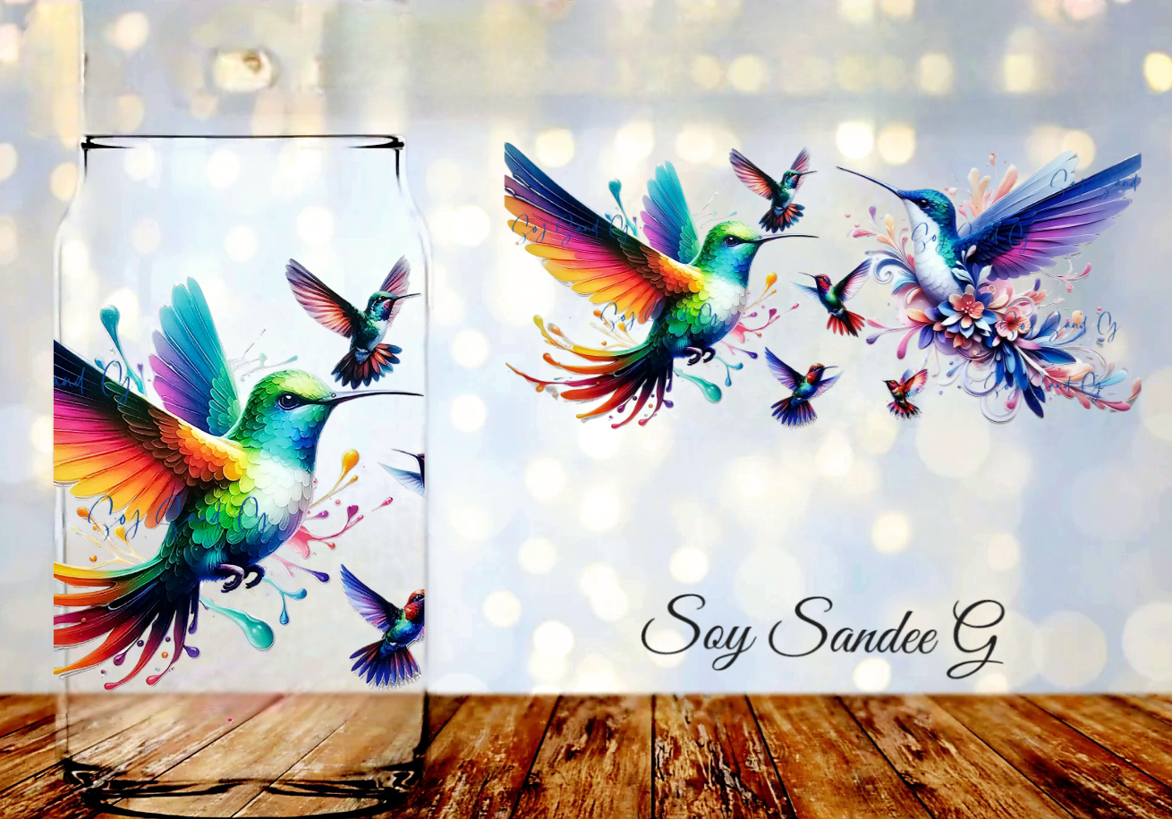 Hummingbirds - UVDTF Wrap for cups/hard surfaces sticker