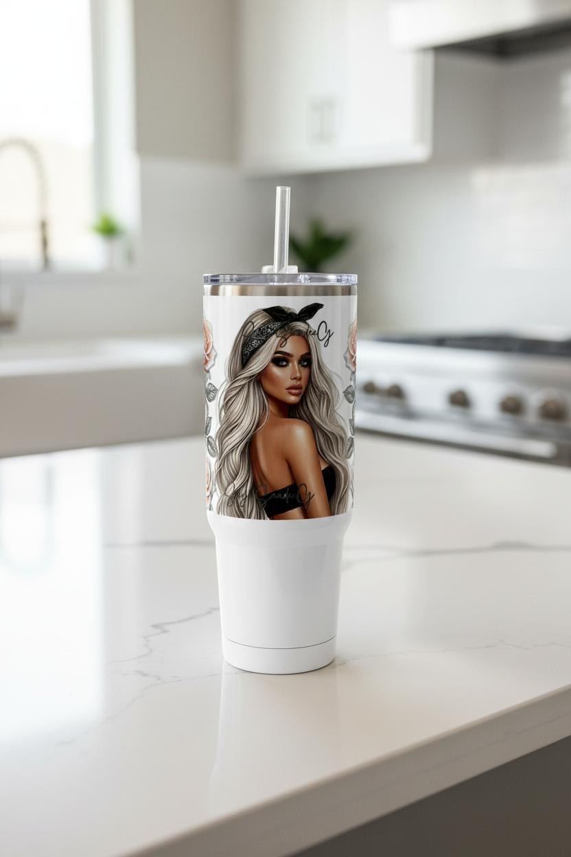 Peach Rose Diva - UVDTF Wrap for cups/hard surfaces sticker