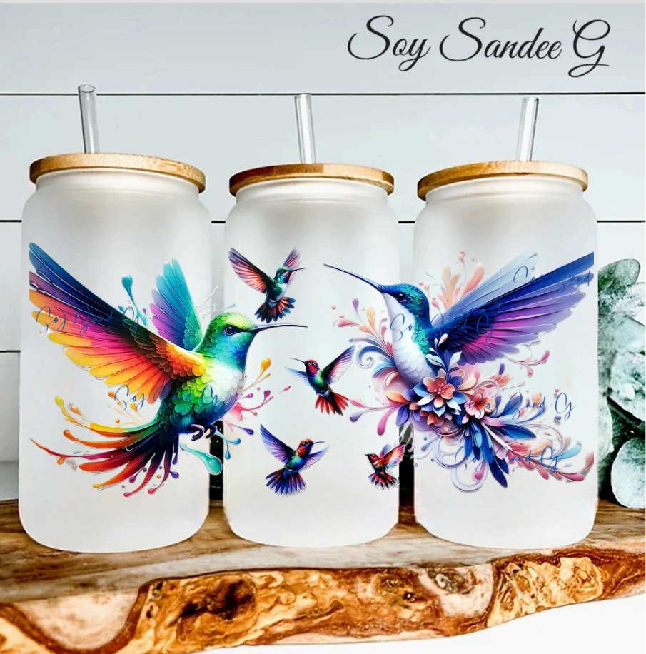 Hummingbirds - UVDTF Wrap for cups/hard surfaces sticker