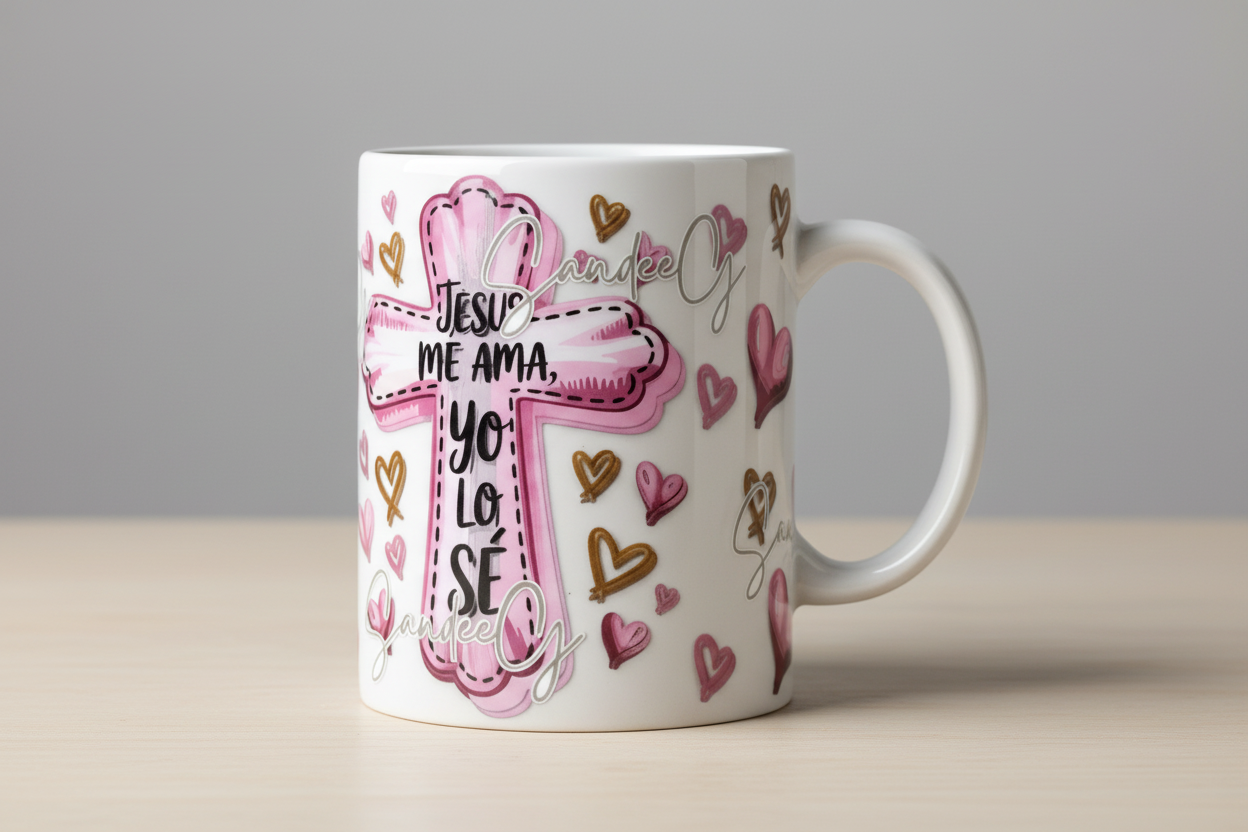 Jesus Me Ama (Jesus Loves Me) - UVDTF Wrap for cups/hard surfaces sticker