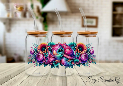 Neon Turtle - UVDTF Wrap for cups/hard surfaces sticker