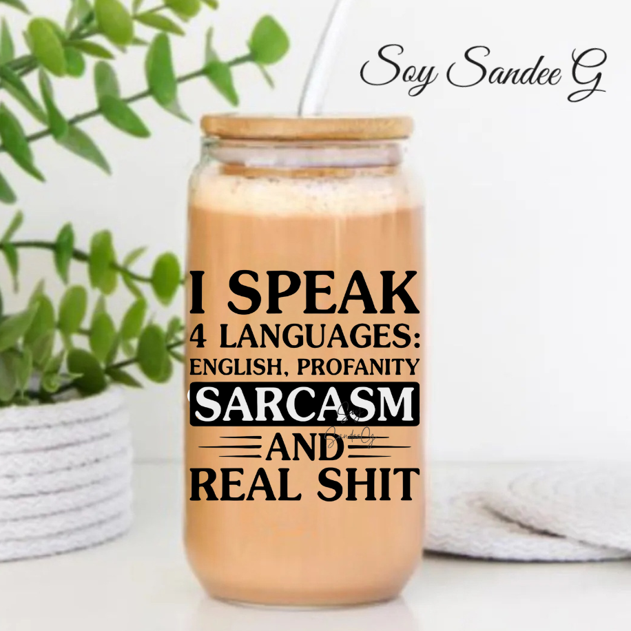 I Speak 4 Languages - UVDTF Decal for cups/hard surfaces sticker