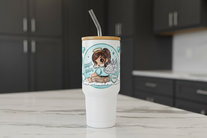 Angel Baby Teal - UVDTF Wrap for cups/hars surfaces sticker