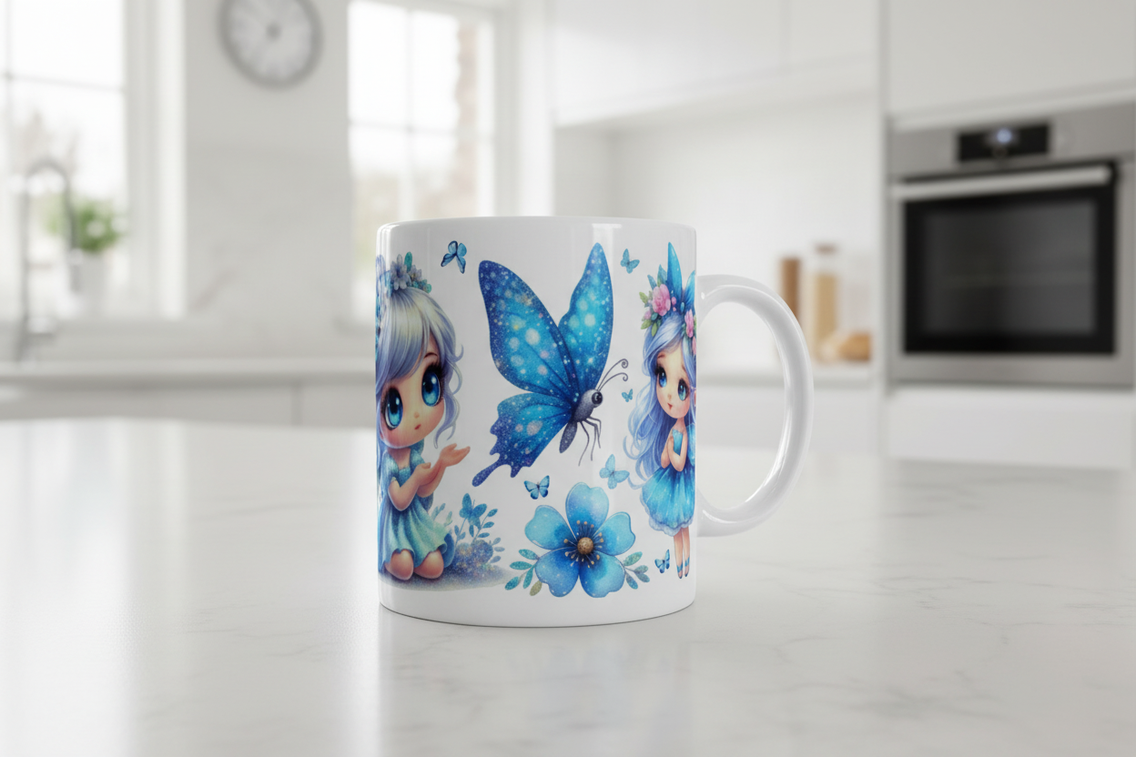 Blue Fairies - UVDTF Wrap for cups/hard surfaces sticker