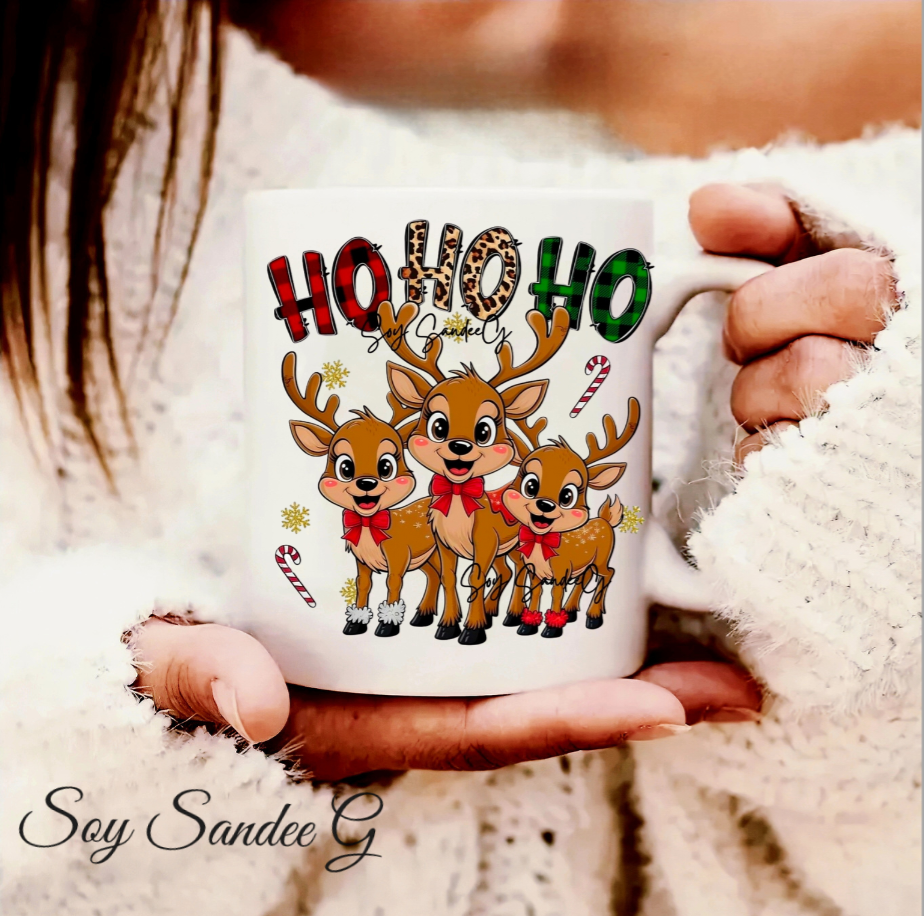 Ho Ho Ho Reindeers - UVDTF Decal for cups/hard surfaces sticker