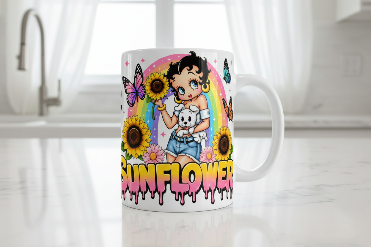 Betty Sunflower - UVDTF Wrap for cups/hard surfaces sticker