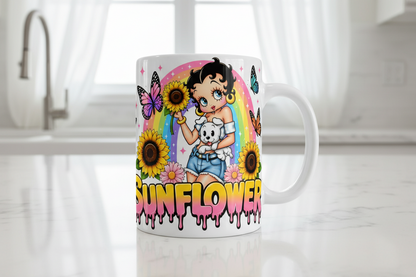 Betty Sunflower - UVDTF Wrap for cups/hard surfaces sticker