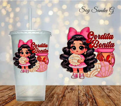 Pink Gordita pero Bonita Girl - UVDTF Decal for cups/hard surfaces