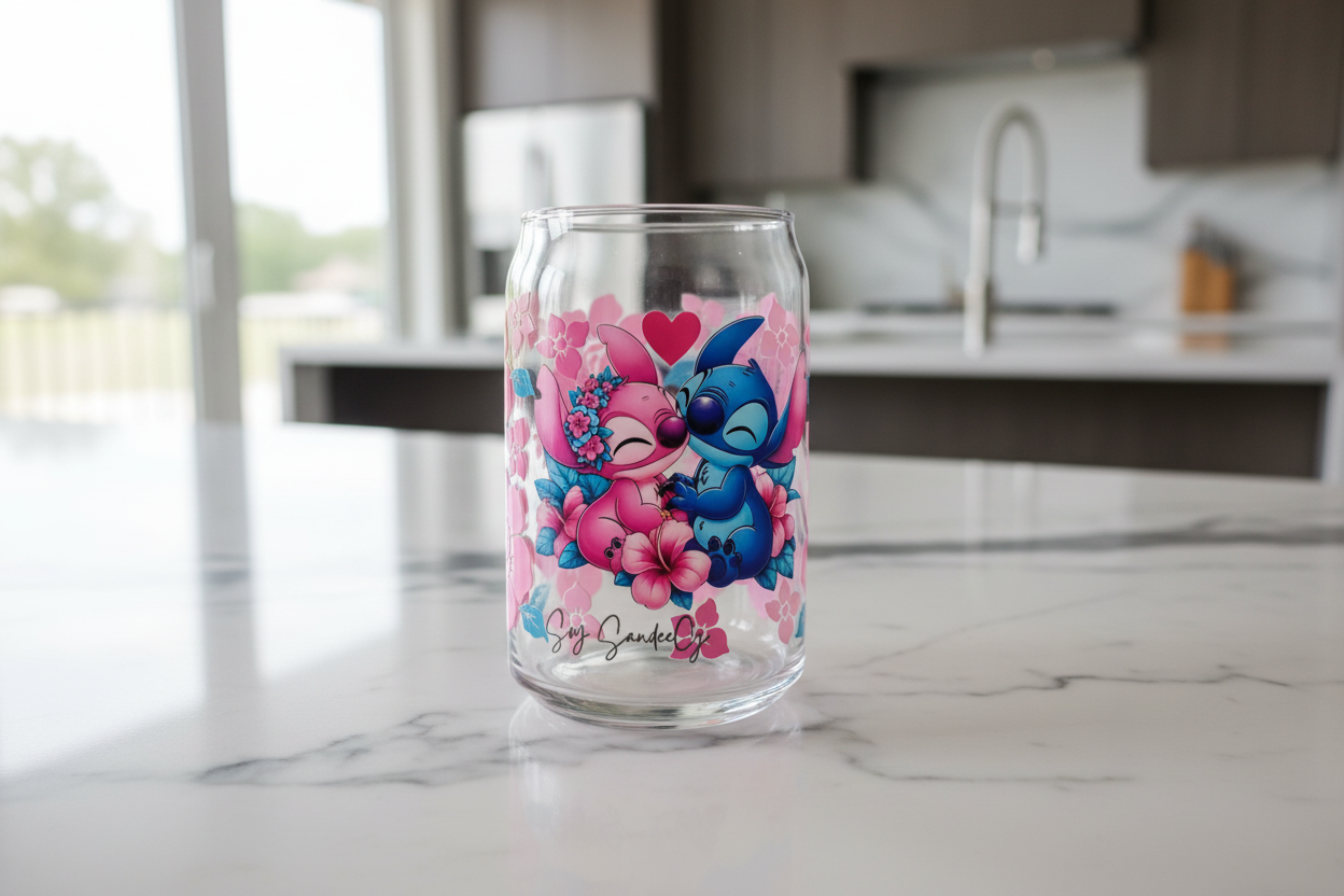 Angel & Stich Hibiscus - UVDTF Wrap for cups/hard surfaces sticker