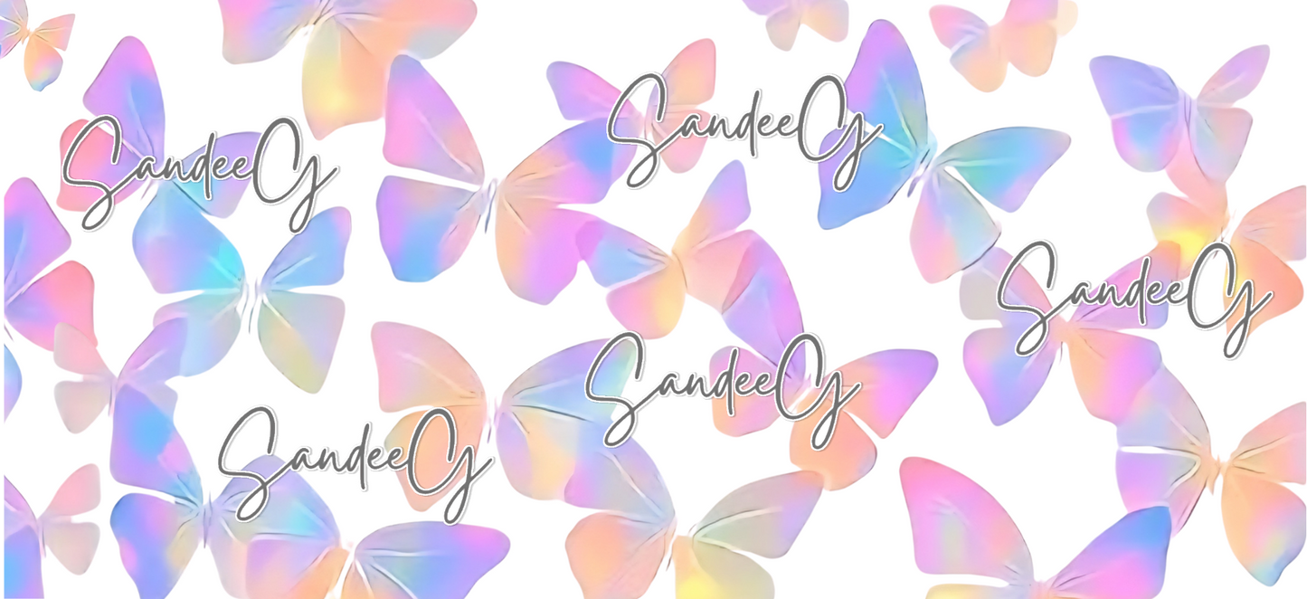 Iridescent Butterflies - UVDTF Wrap for cups/hard surfaces sticker