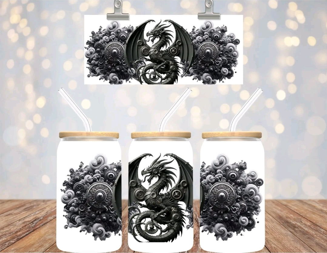 Black Metallic Dragon - UVDTF Wrap for cups/hard surfaces sticker