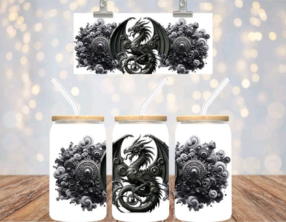 Black Metallic Dragon - UVDTF Wrap for cups/hard surfaces sticker