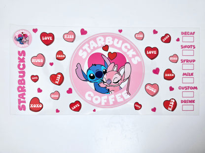 Abrazos de punto de San Valentín, envolturas UVDTF