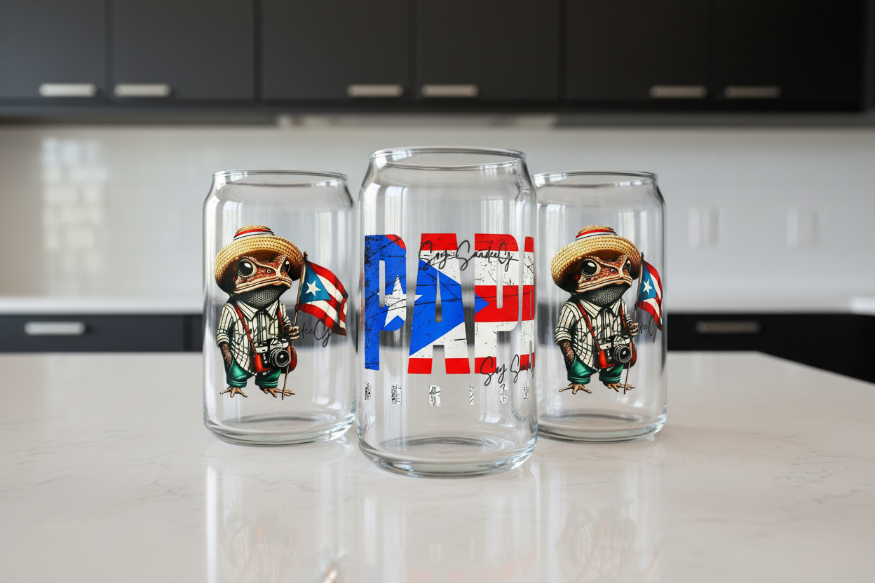 Papa Boricua - UVDTF Wrap for cups/hard surfaces sticker