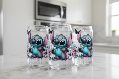 Stitch Daisies - UVDTF Wrap for cups/hard surfaces sticker