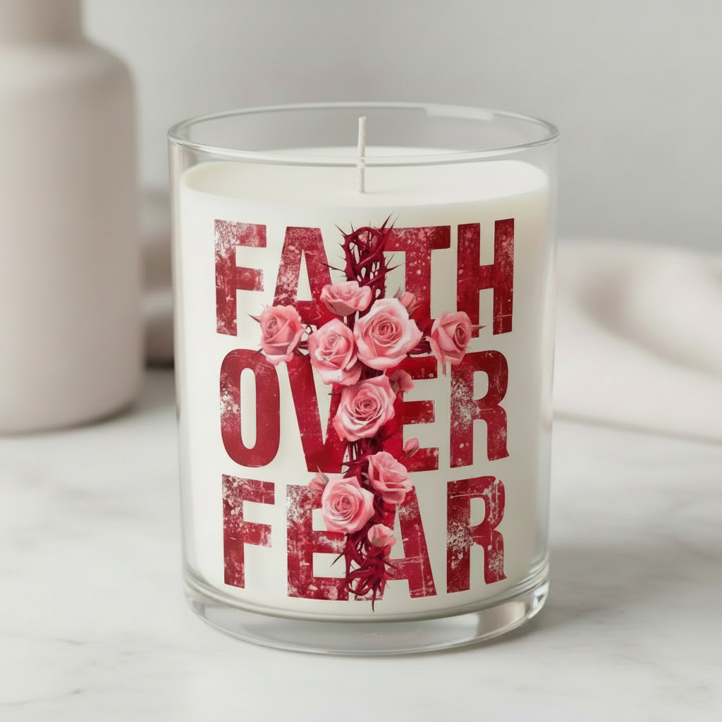 Faith Over Fear Roses - UVDTF Decal for cups/hard surfaces sticker