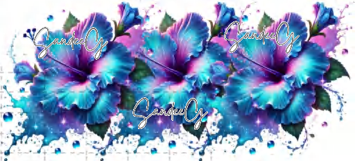 Blue Flowers - UVDTF Wrap for cups/hard surfaces sticker