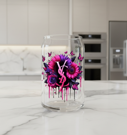 YSL Pink Flowers - UVDTF Decal for cups/hard surfaces sticker