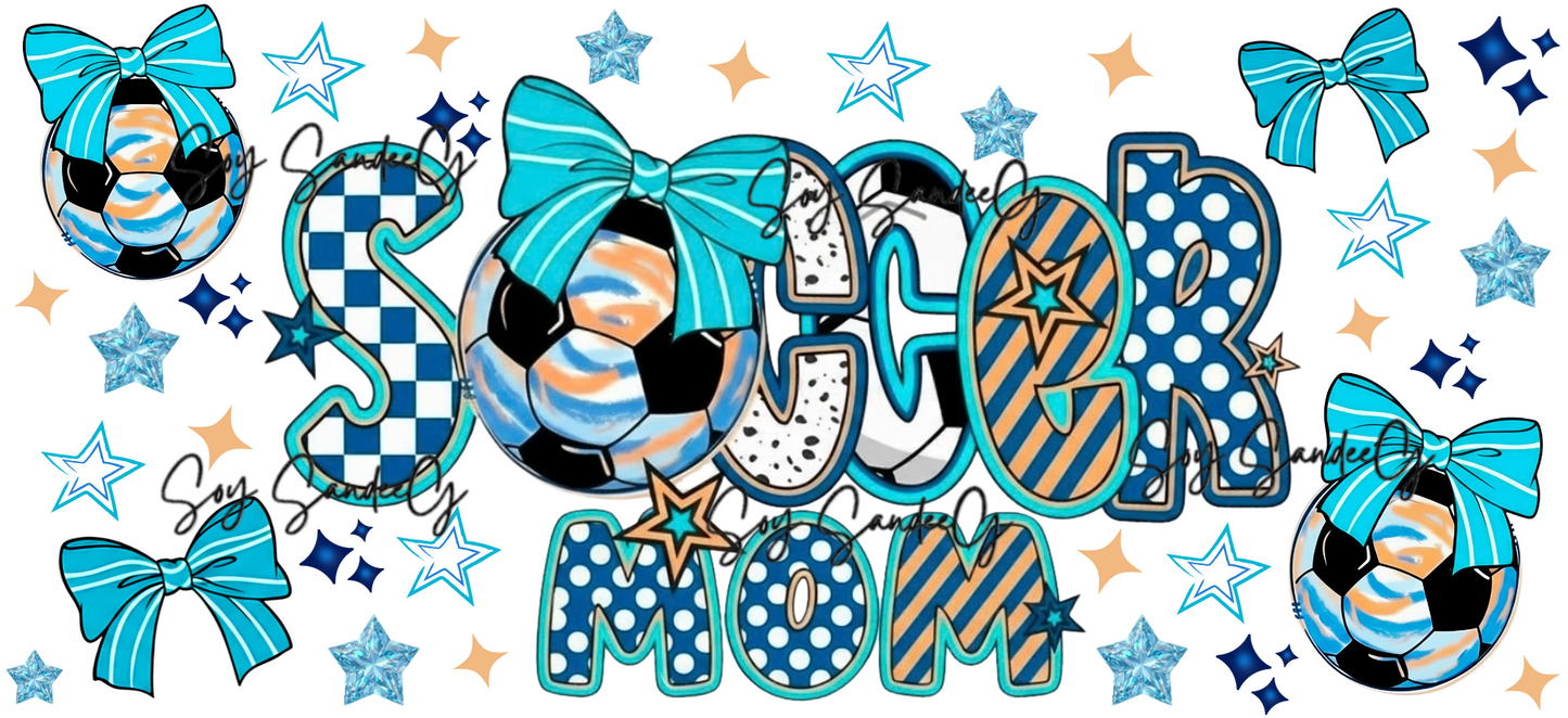 Blue Soccer Mom - UVDTF Wrap for cups/hard surfaces sticker
