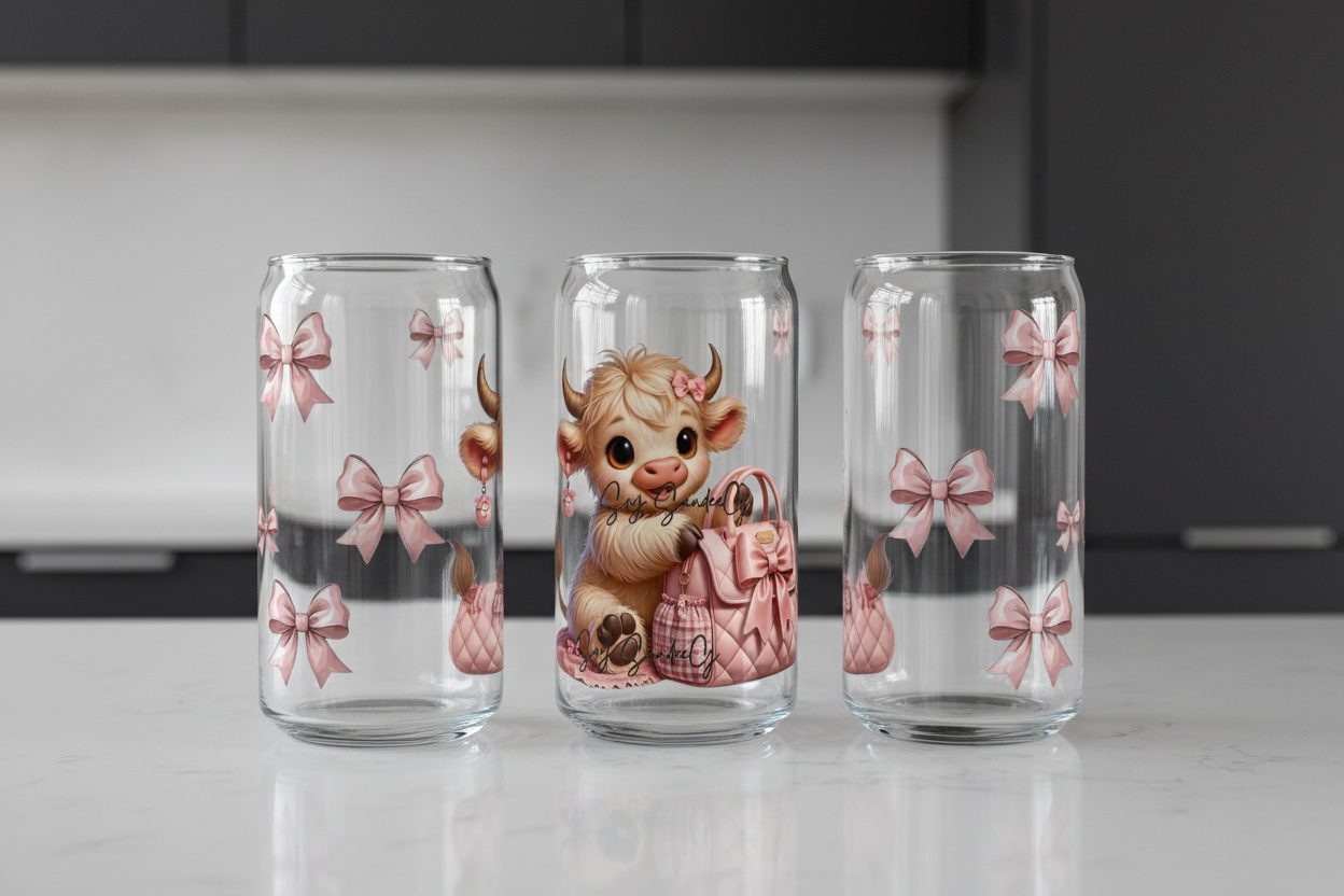 Cow & her purse - UVDTF Wrap for cups/hard surfaces sticker