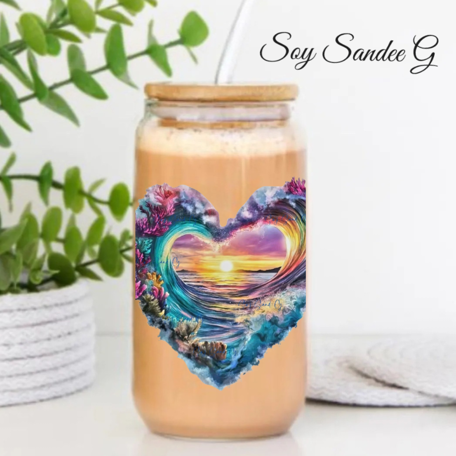 Beach Heart - UVDTF Decal for cups/hard surfaces sticker