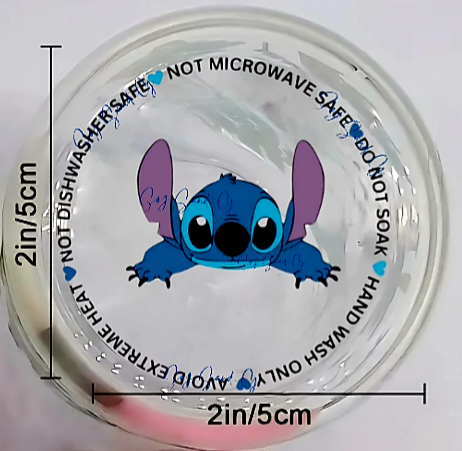 Calcomanía UVDTF para el cuidado de vasos con cara sonriente