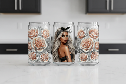 Peach Rose Diva - UVDTF Wrap for cups/hard surfaces sticker