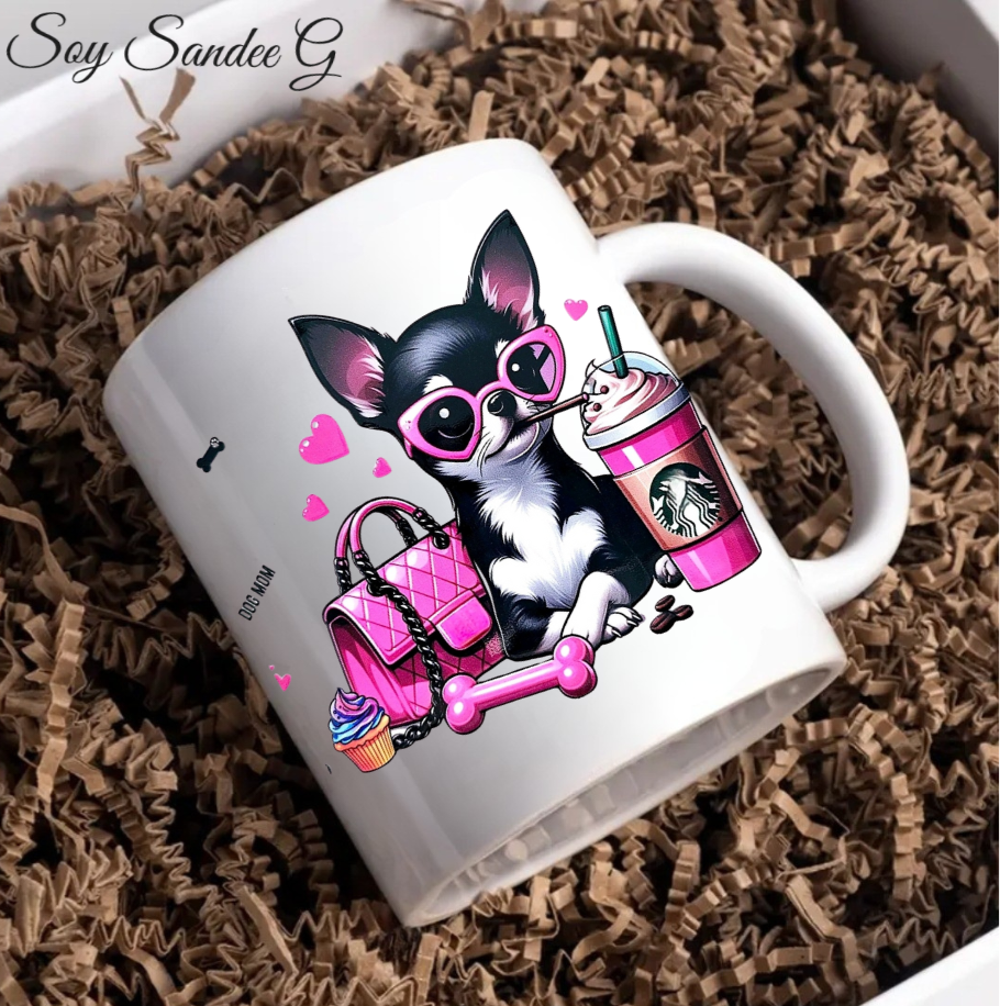 Boujee Chihuahua - UVDTF Wrap for cups/hard surfaces sticker