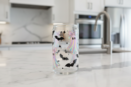 Iridescent Ghosts & Bats - UVDTF Wrap for cups/hard surfaces sticker