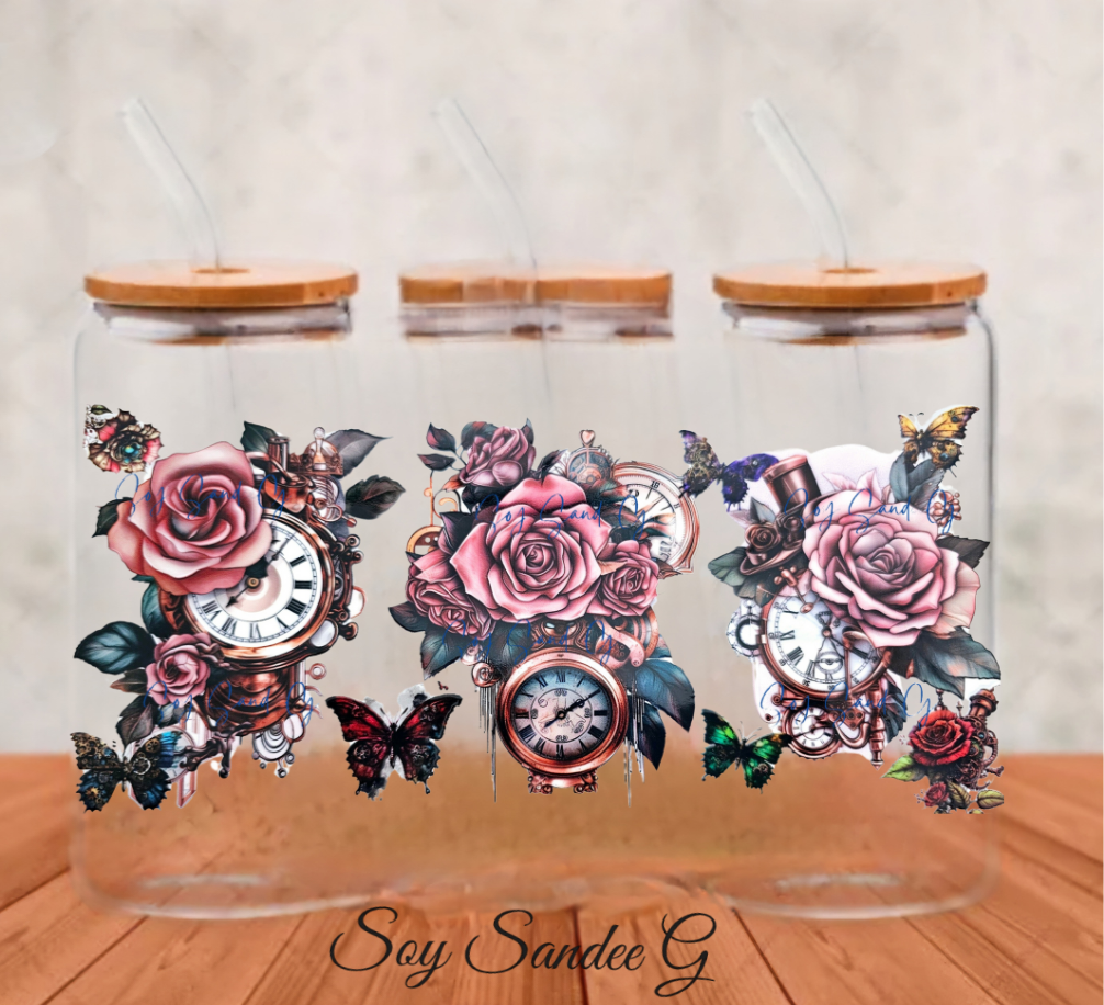 Envoltura UVDTF de rosas en el tiempo