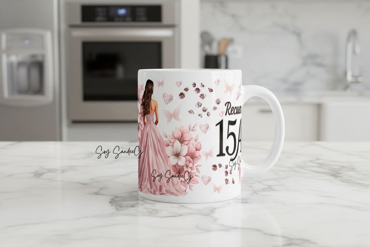Mis Quince Pink - UVDTF Wrap for cups/hard surfaces sticker