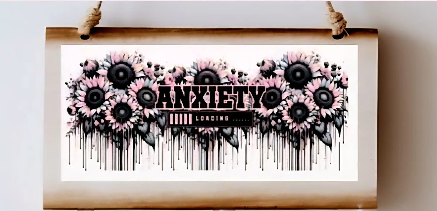 Anxiety & Sunflowers -  UVDTF Wrap for cups/hard surfaces sticker