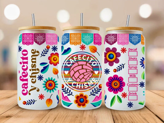 Cafecito y Chisme Bold Colors - UVDTF Wrap for cups/hard surfaces