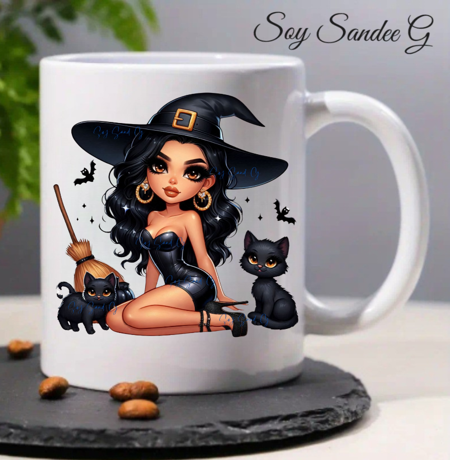 Sexy Latina Witch Black - UVDTF Decal for cups/hard surfaces sticker