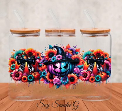 Bold Pumpkins & Flowers - UVDTF Wrap for cups/hard surfaces sticker