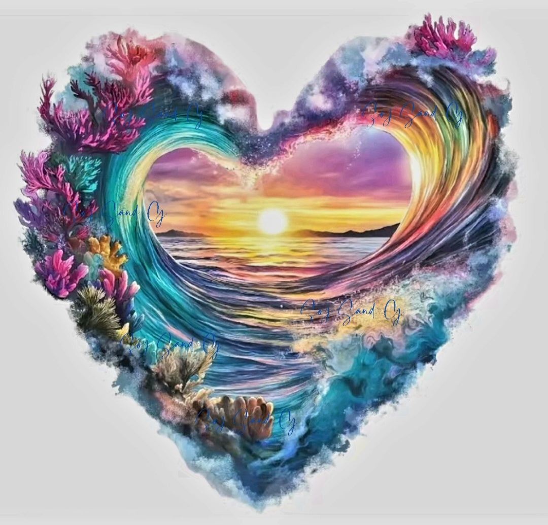 Beach Heart - UVDTF Decal for cups/hard surfaces sticker