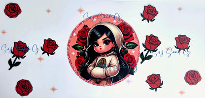 Adolescente mexicana con pucheros, envoltura UVDTF