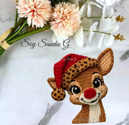 Embroidered Rudolph - UVDTF Decal for cups/hard surfaces sticker