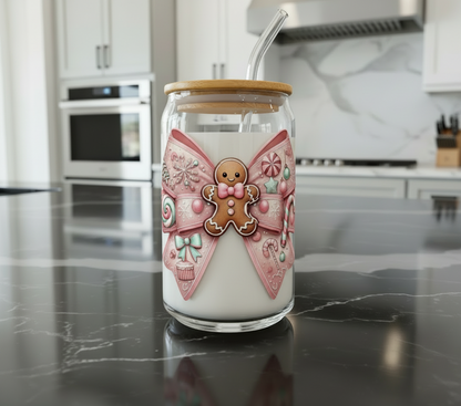 Pink Gingerbread Coquette Bow - UVDTF Decal for cups/hard surfaces sticker