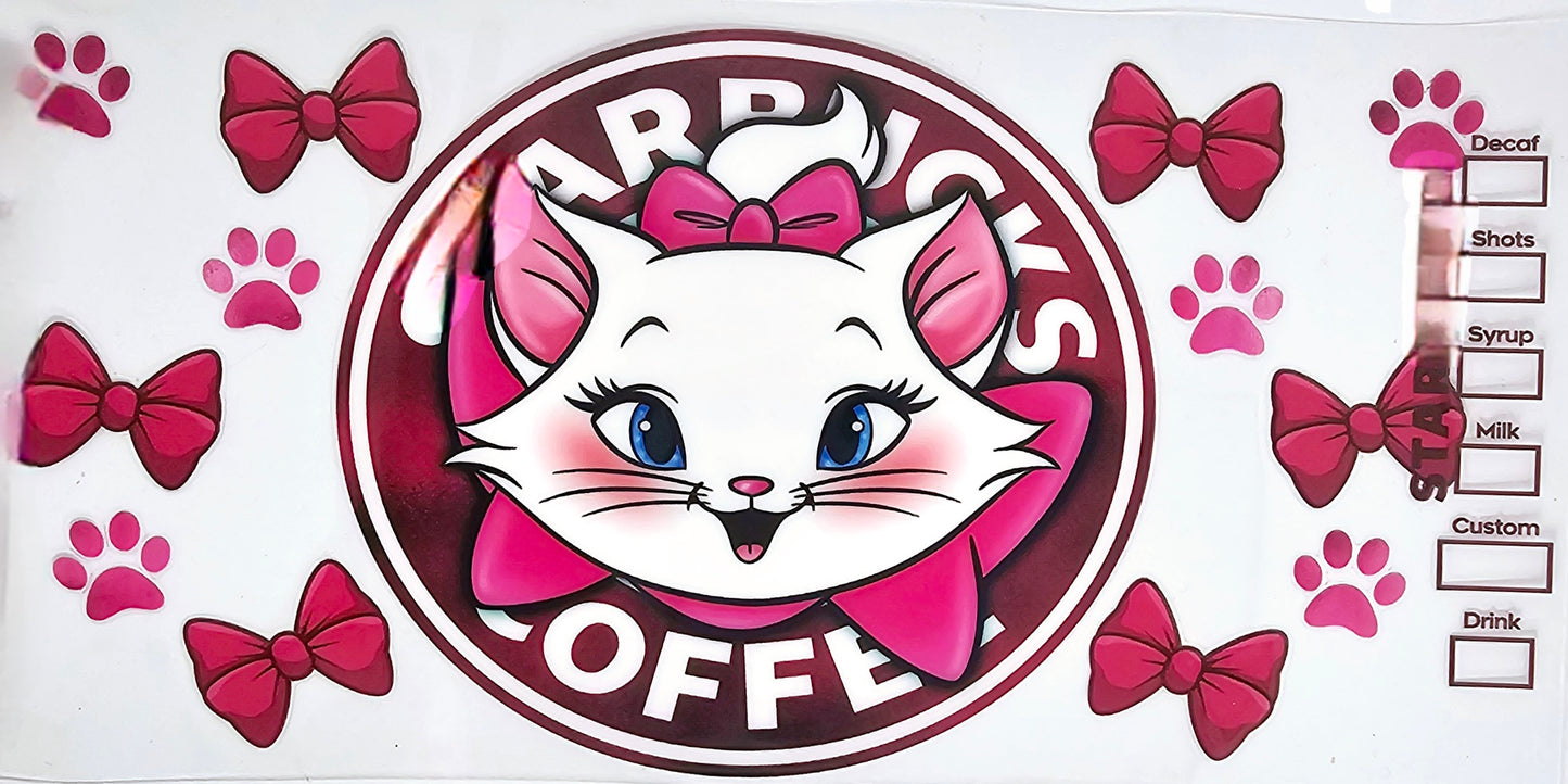 Happy Coffee Cat  - UVDTF Wrap for cups/hard surfaces sticker