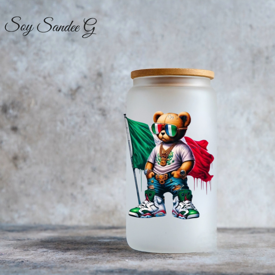 Mexican Bear &  Flag - UVDTF Decal for cups/hard surfaces