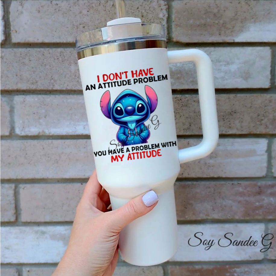 I Don't Have an Attitude Problem Stitch - UVDTF Decal for cups/hard surfaces sticker
