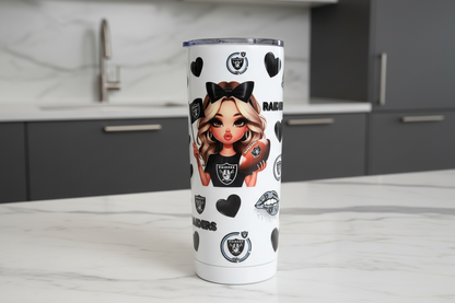 Raiders Cheerleader - UVDTF Wrap for cups/hard surfaces sticker