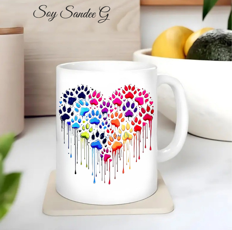 Animal Paw Print Heart - UVDTF Decal for cups/hard surfaces sticker